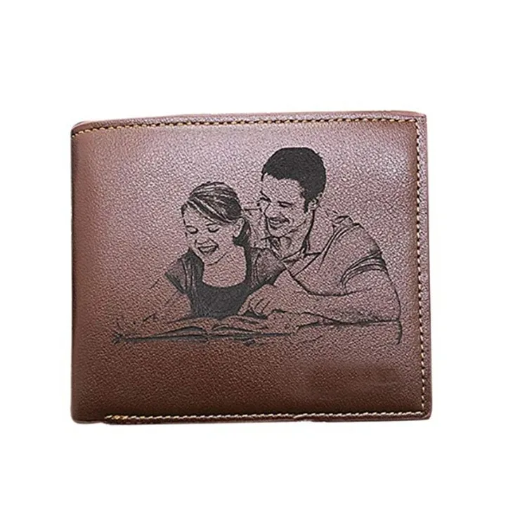 Personalisiertes Bild mit Namen, Geldbörse mit graviertem Foto, kurze Geldbörse, individuelle faltbare Geldbörse, Geschenke für Ihn, Männer für Papa, Vatertag, Ehemann – Detail 6