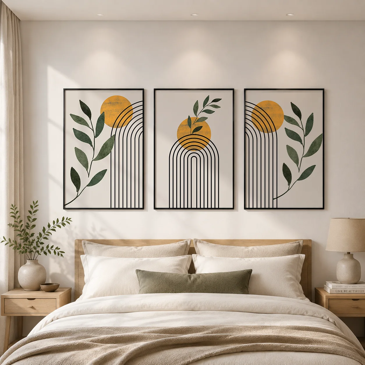 Abstract Wall Art Nordic Boho Canvas Painting Nordic Style Poster Prints for Bedroom Living Room Wall Decor