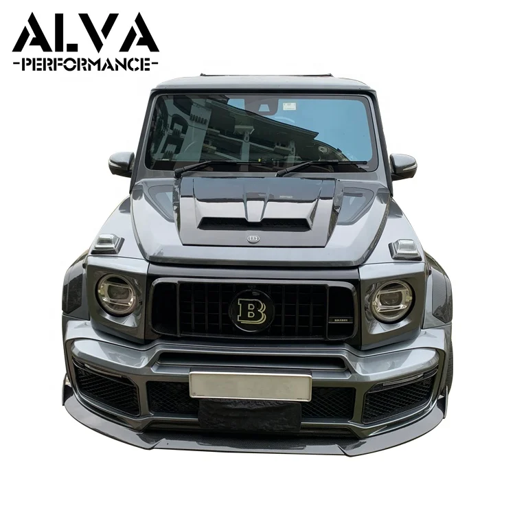 B900 Rocket Type Dry Carbon Fiber Wide Body Kits For Mercedes G63 W464 Front Lip Rear Diffuser Rear Wing Engine Bonnet Hood