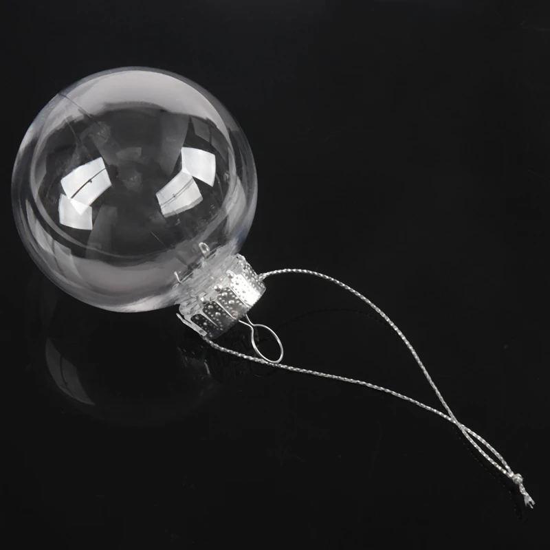 Clear DIY Baubles Shatterproof Seamless Plastic XMAS Ball Home Tree Decor Gift - 60Mm QTY:8