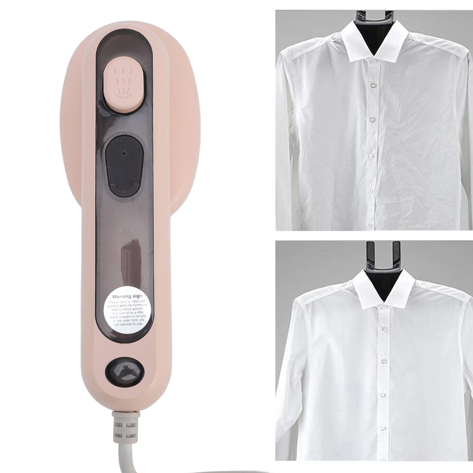 مكواة بخار محمولة للملابس الرطبة والجافة تستخدم Ti Panel مكوّاة صغيرة محمولة مع خزان مياه 60 مل للسفر