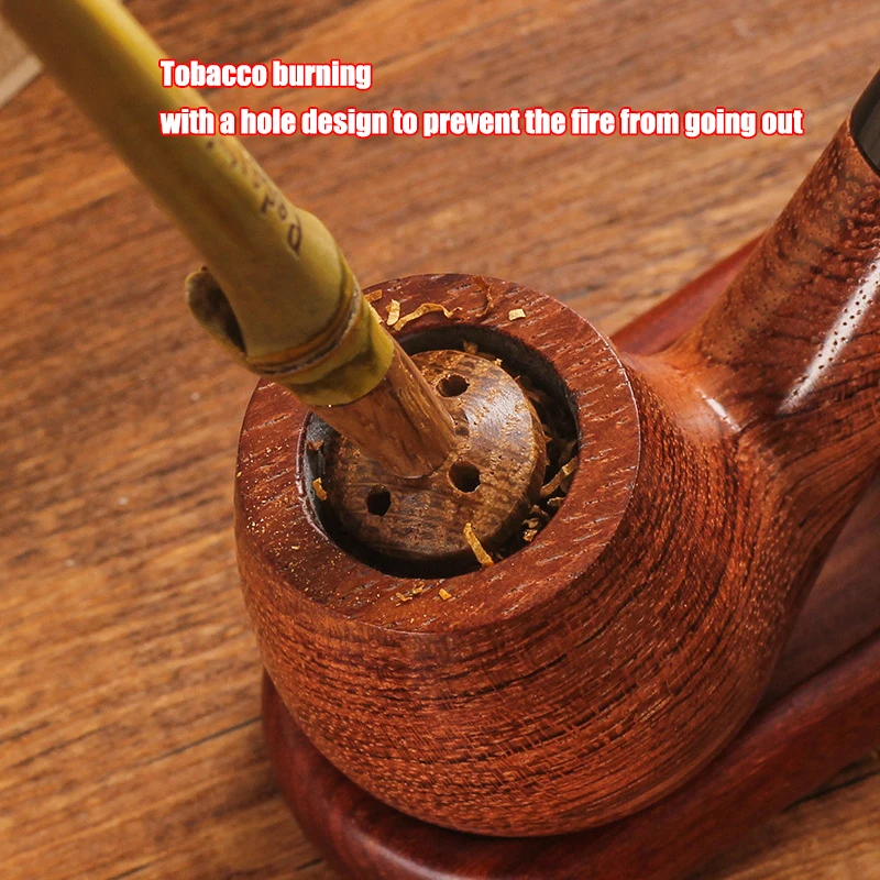PERFECT Pipe Accessory Bamboo Joint Pipe Pressure Rod Natural Solid Wood Hollowed-Out Imitation Flame-Out Cleaning 2-In-1