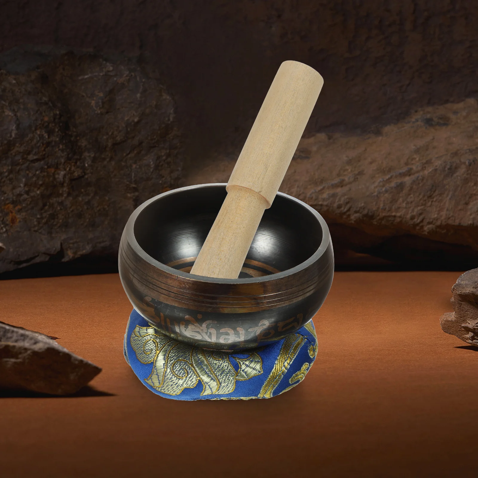 

1Set Meditation Sound Singing Bowl Copper Set Wood Rod Cotton Mat for Yoga Healing Relaxation Therapy Gift Singing Bowl