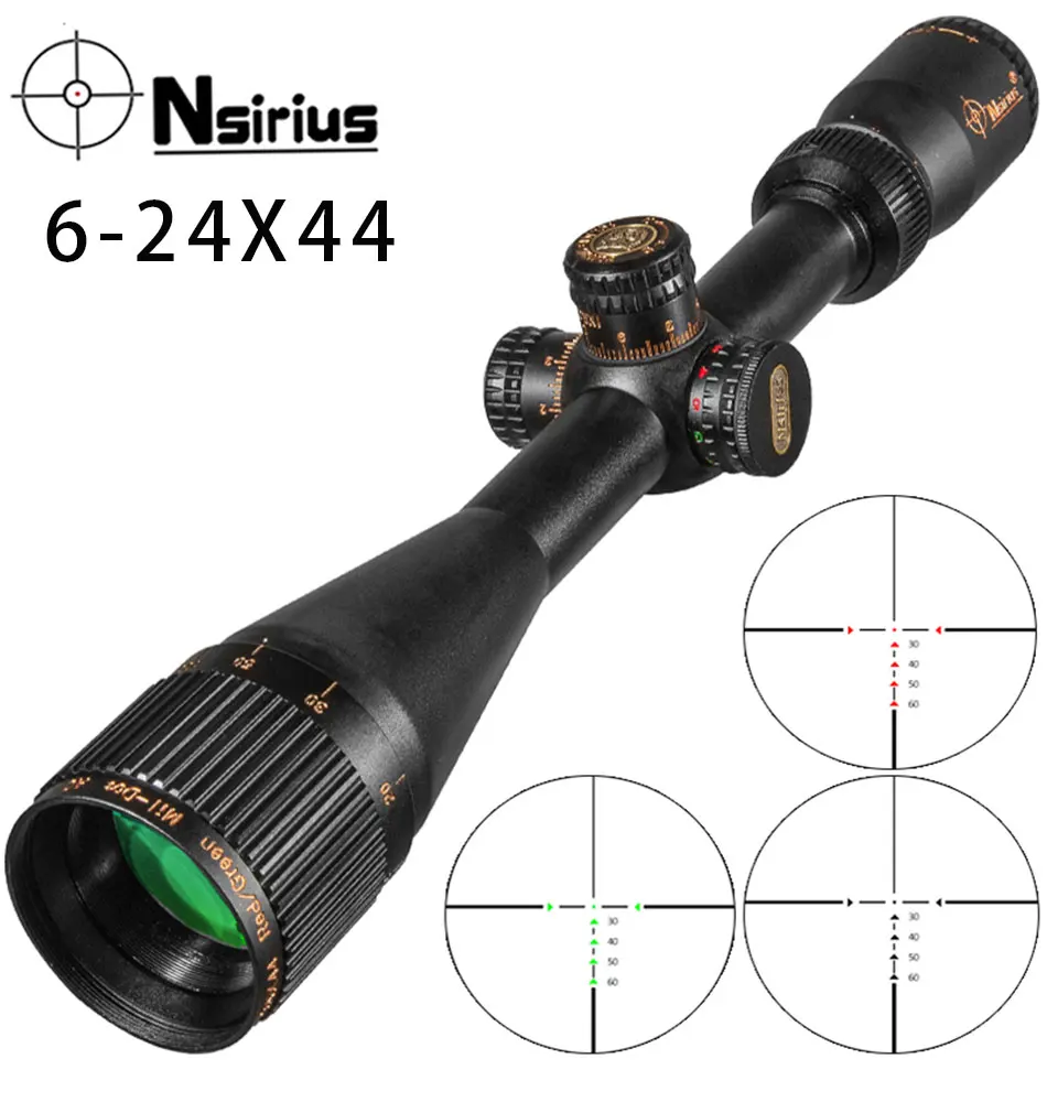 NSIRIUS 6-24X44 AOE Hunting Riflescope Red Special Cross Reticle Sniper Optic Scope Sight FOR Rifle Sight Tactical Scopes