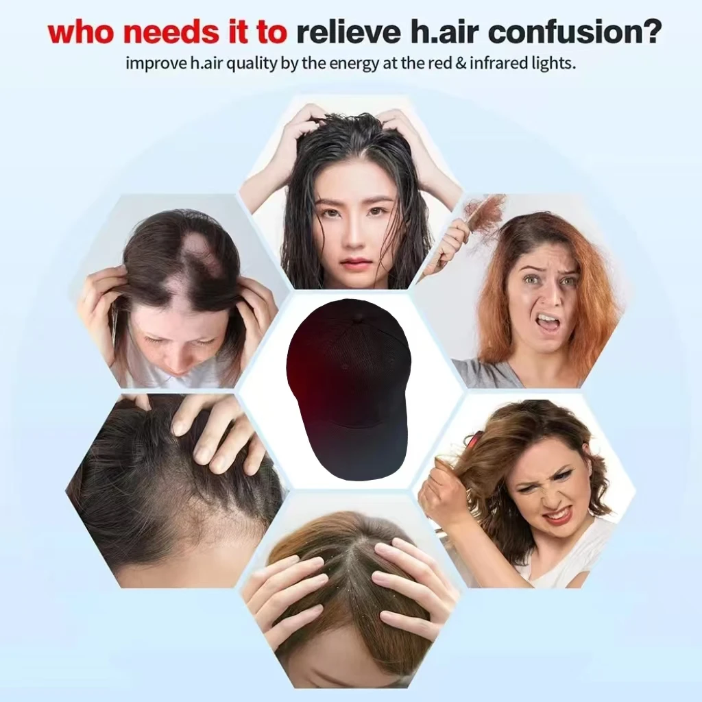 

Home Use Laser Hair Growth Cap, 650nm 630nm Low Level Light Therapy, Scalp Massager for Regrowth and Density