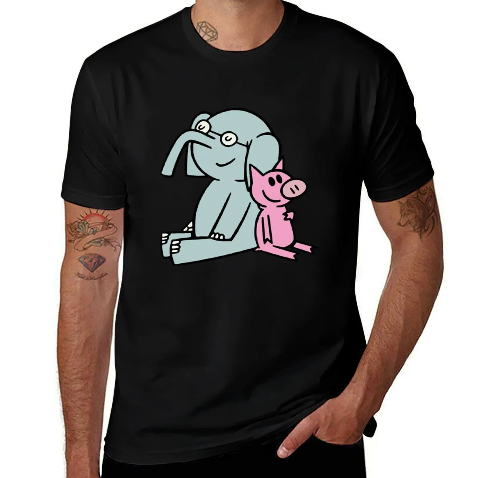 Elephant and Piggie - Gerald and Piggie 4 T-Shirt Durable Work Wear T-Shirt