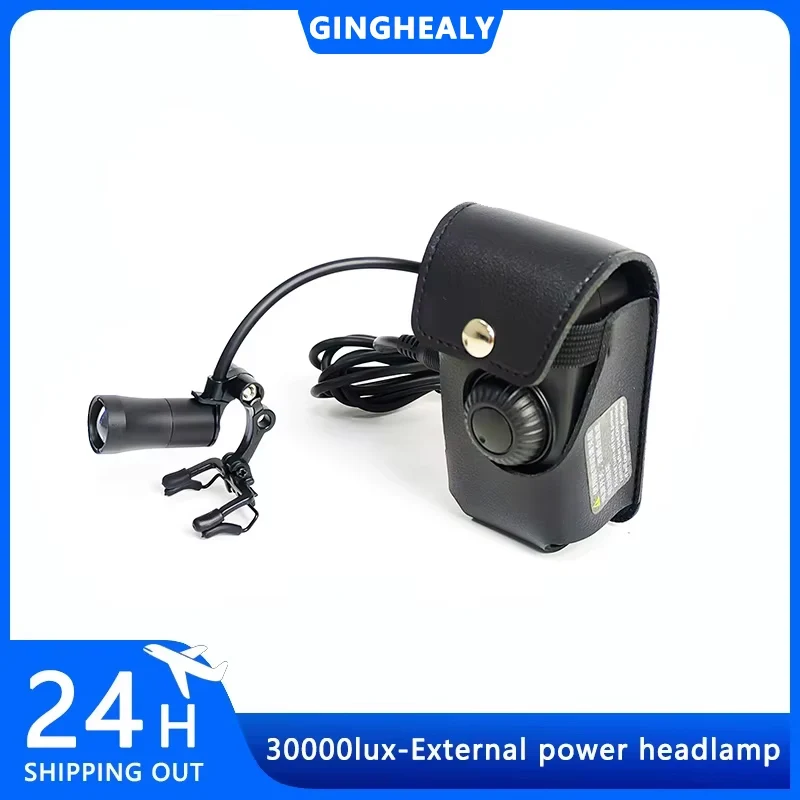 

Ginghealy 5W LED Headlight Adjustable High-Brightness Focused Spot Reading Glasses Magnifier Clamp-On with 4-Hour Battery Life