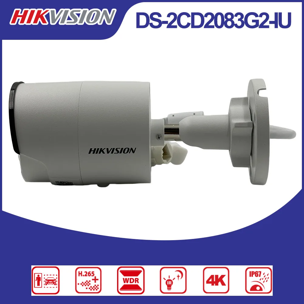 Hikvision DS-2CD2083G2-IU 8MP 4K POE CCTV IP Camera One Way Audio H.265+ IP67 AcuSense Outdoor Security IP Bullet Built-in Mic
