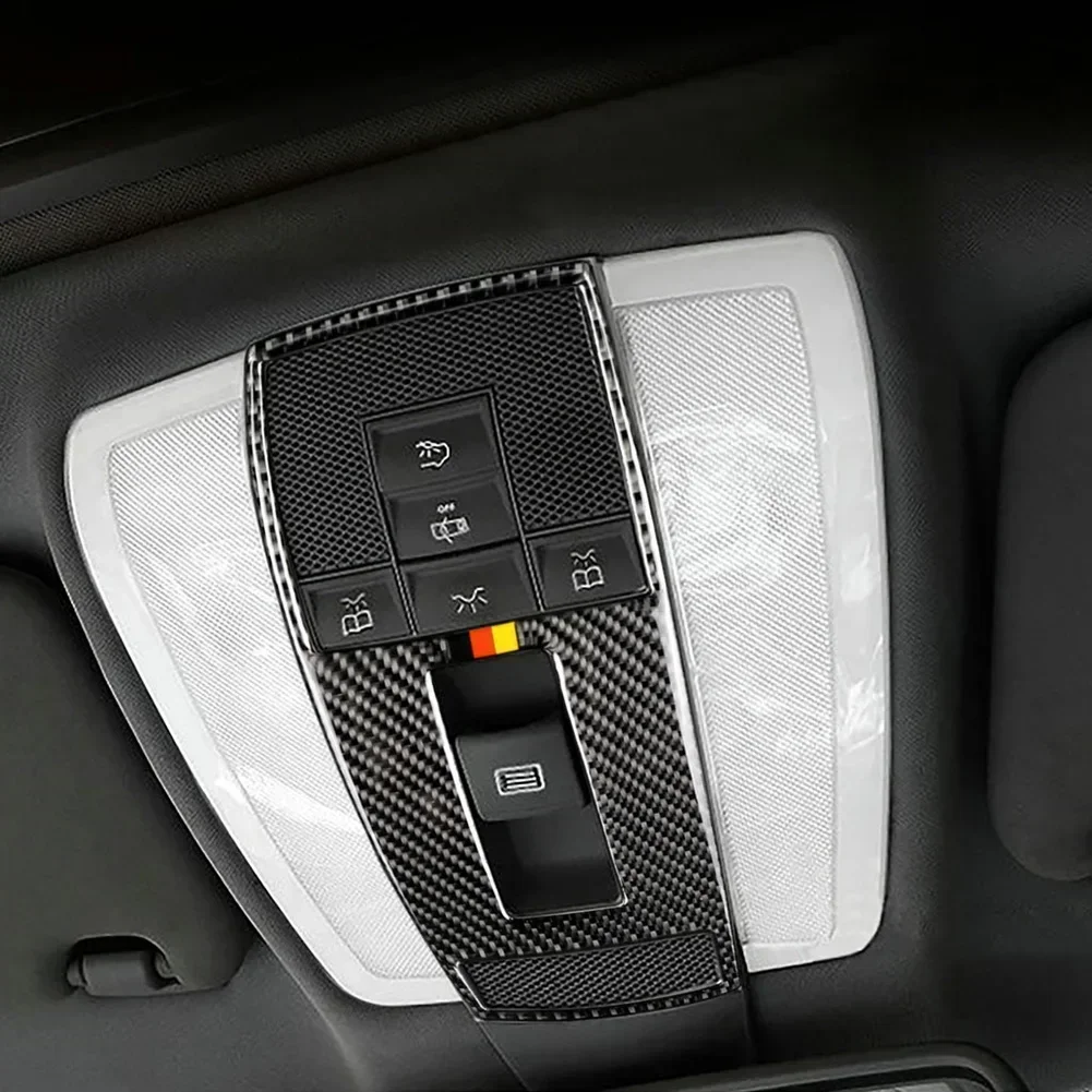 Carbon Fiber Car Reading Light Decorative Frame Sticker For Mercedes-Benz C Class W204 W212 Auto Interior Accessories
