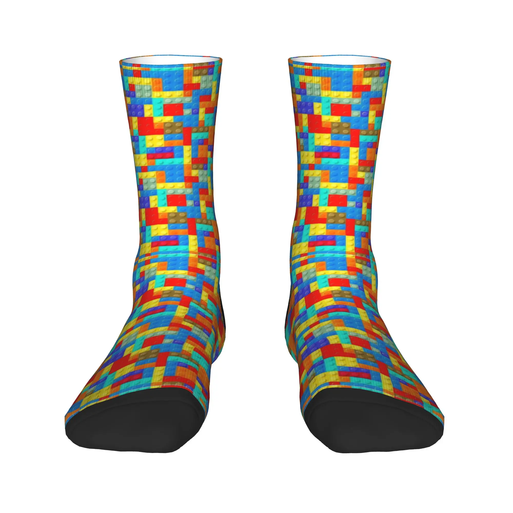 Building Block Colorful Print Socks  Korean Stockings Autumn Anti Skid Unisex Men Socks Soft Printed Skateboard Socks
