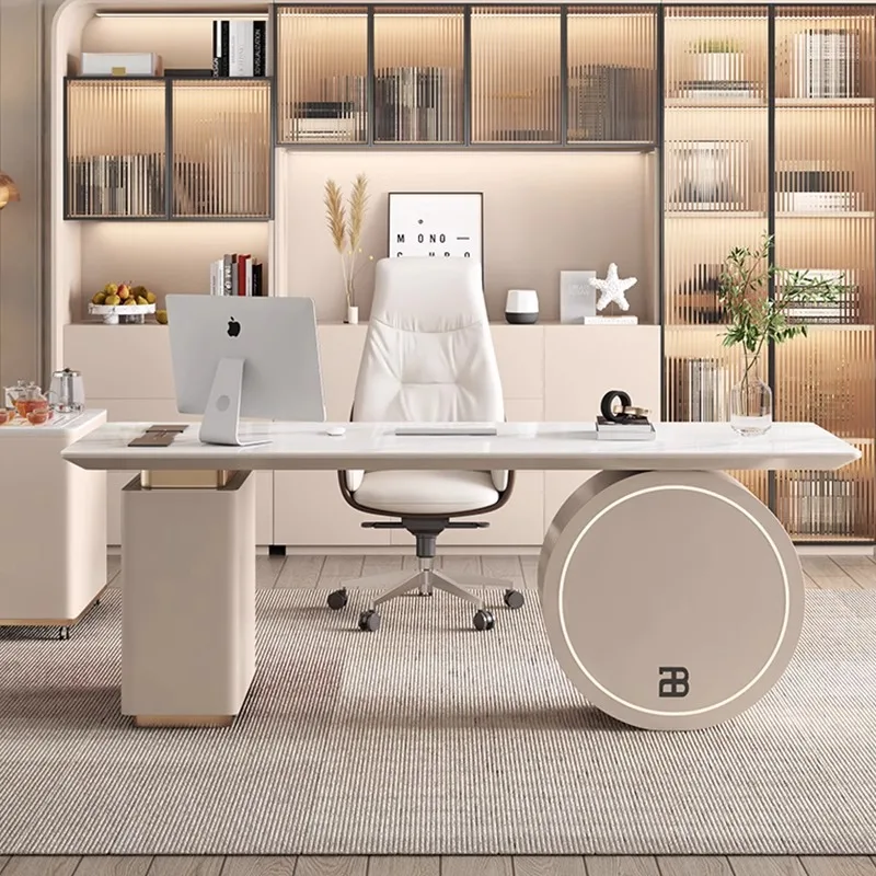 Led Chair Executive Desk Modern Storage Designer Writing Office Computer Table Study White Mesa De Escritorio Office Furniture