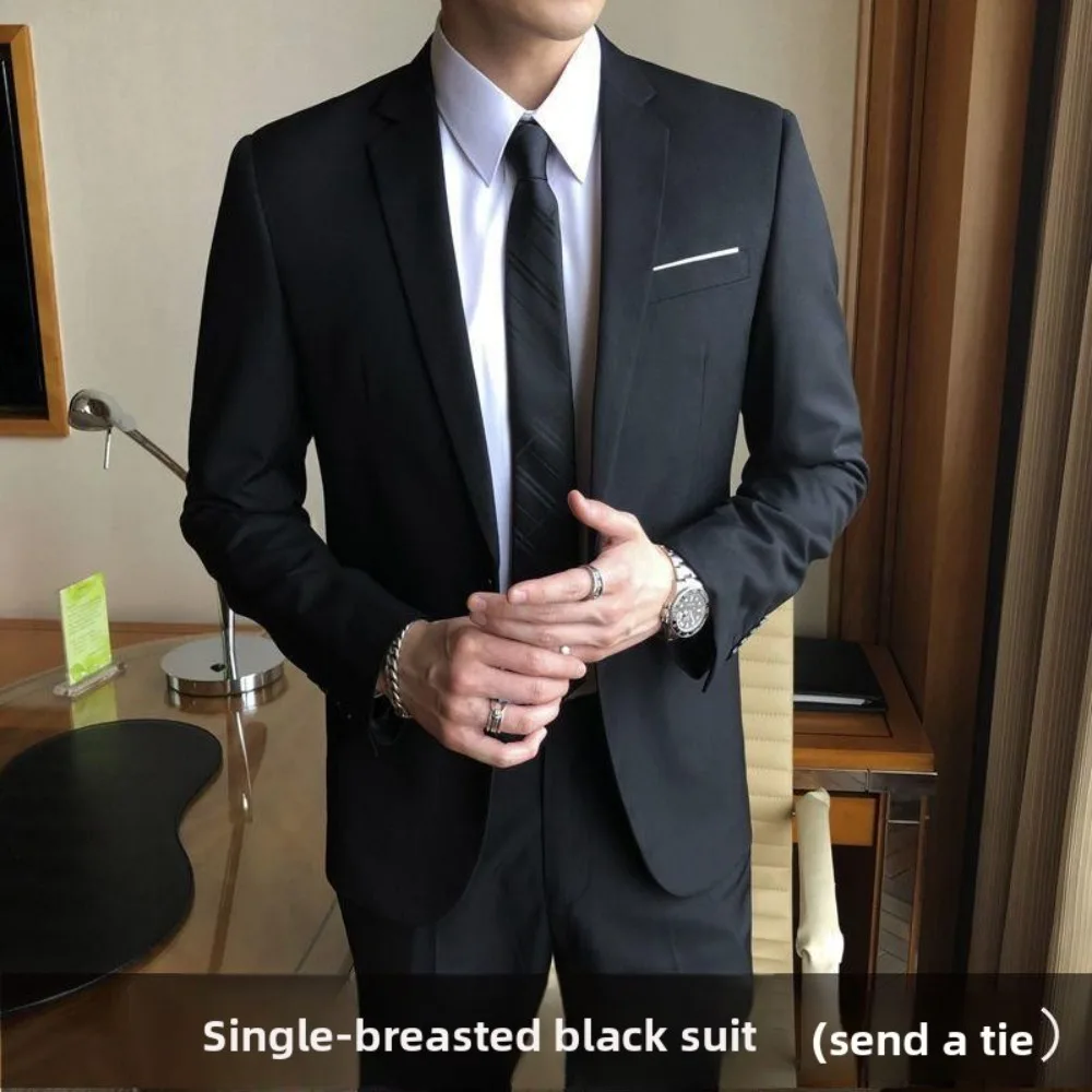 طقم بدلة صيفية للرجال - سترة مناسبة للعمل للعريس وملابس رسمية لحفلات الزفاف من أفضل رجل