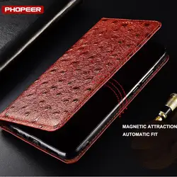For iPhone 7 8 Plus X XS XR 11 12 13 14 15 16 Pro Mini SE 2020 Max OstrichPoint Genuine Leather Flip Case Wallet Funda Cover