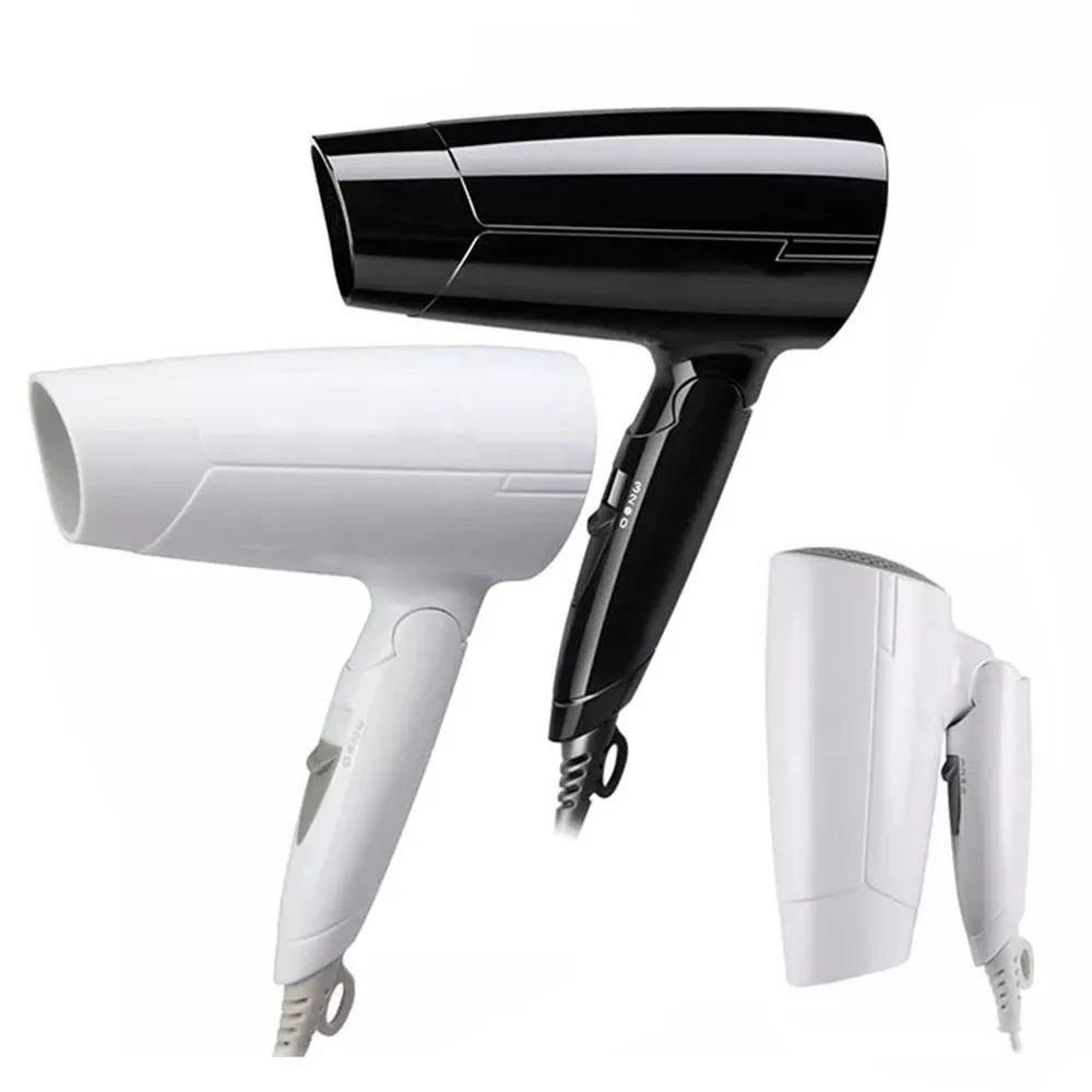 Foldable Handle Hair Dryer Strong Wind Powerful Blower Hot and Cold Wind 1200W Blowdryer Low Radiation for Travel Hotel 3 Gears