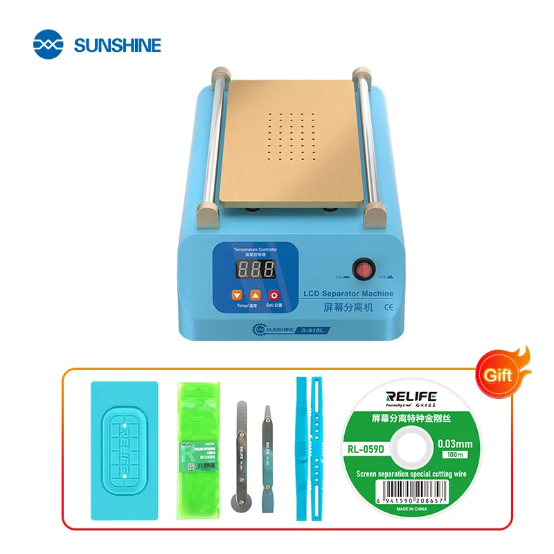 SUNSHINE SS-918L LCD Screen Separator Machine Temperature Adjusted 50 to 130 °C for Phone Touch Screen Separation Repair