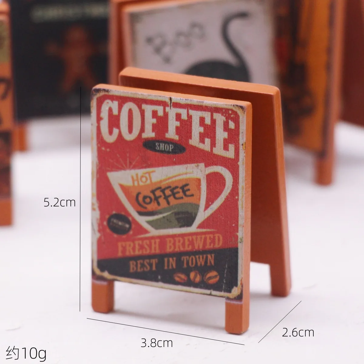 Doll house mini simulated wooden sign, miniature milk tea coffee finished scene retro blackboard decoration ornament