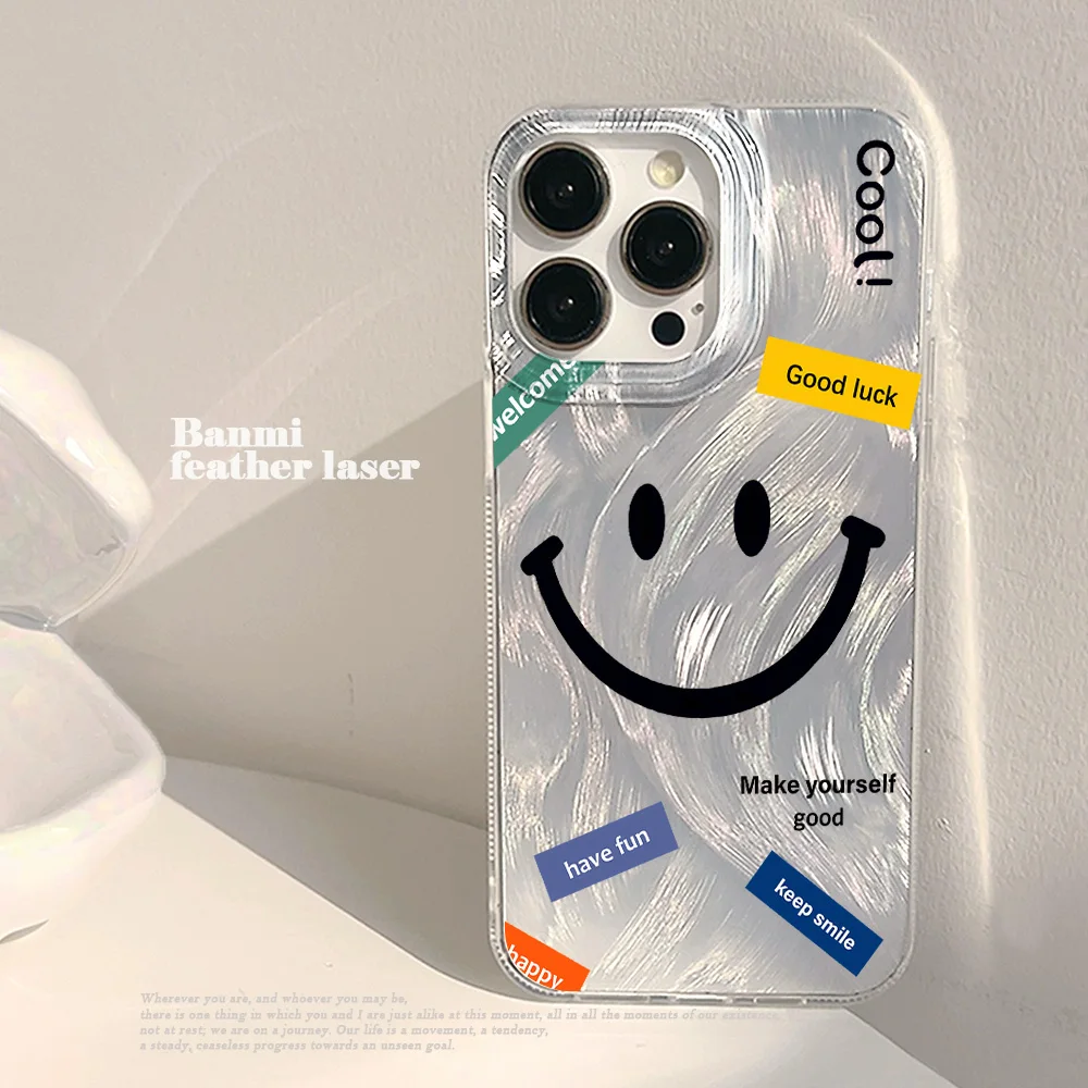 Positive Smile Label TPU Phone Case For Samsung Galaxy S26 S25 S24 S23 Ultra S22 S21Plus FE A56 A55 A54 A53 A36 A35 A34 5G Funda