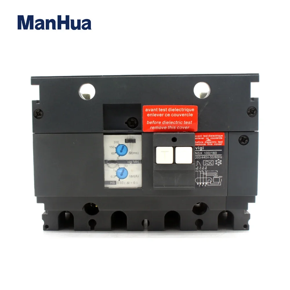 ManHua Leakage Module for NSX MCCB VIGI 3P 4P Moulded Case Circuit Breaker 100/160/250A