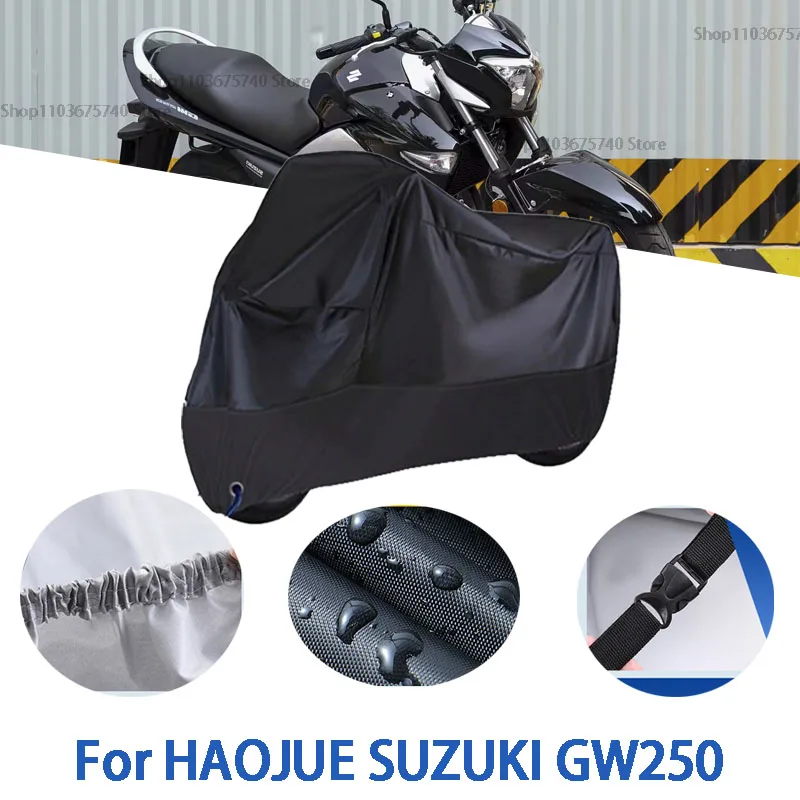 

Motorcycle Full Covers For HAOJUE SUZUKI GW250 Car Outdoors Sun Protection Dust No Ear Thickened Oxford Clothcover Accessories