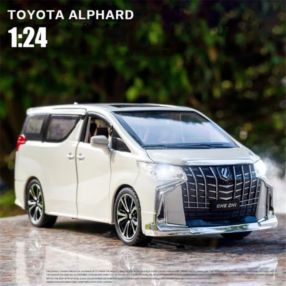 1/24 Scale Alphard Alloy Diecast Car Model Toys Simulation Metal Business MPV Vehicles Models Sound and Light Toy Children Gifts