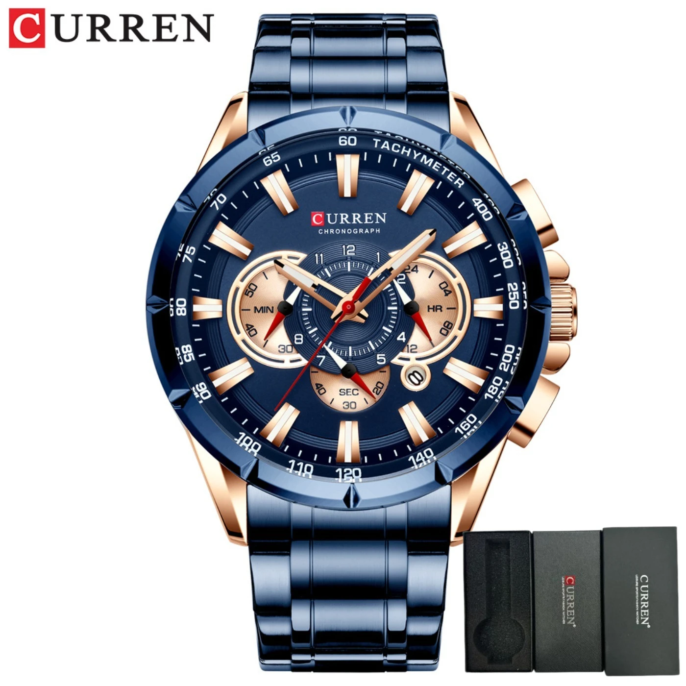 Men's Casual Sport Chronograph Watch with Luminous Pointers