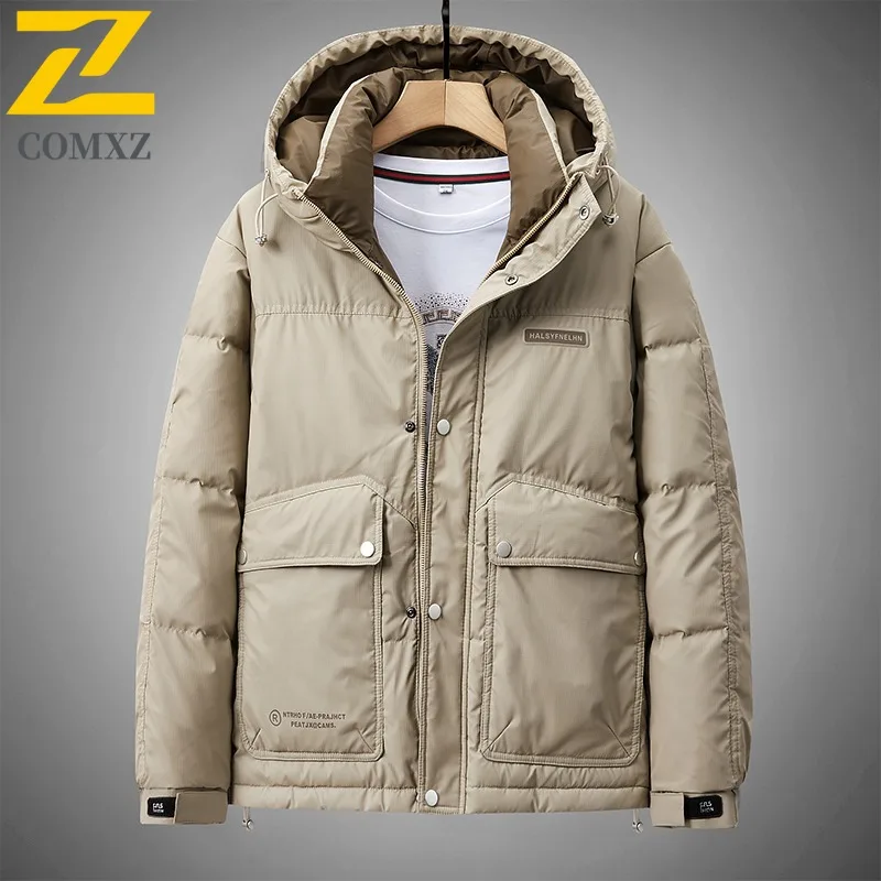 COMXZ Men's Puffer Jacket Stand Collar Business Office Outing Cold-Resistant Daily Work Parker Coat Lightweight Padding Coat