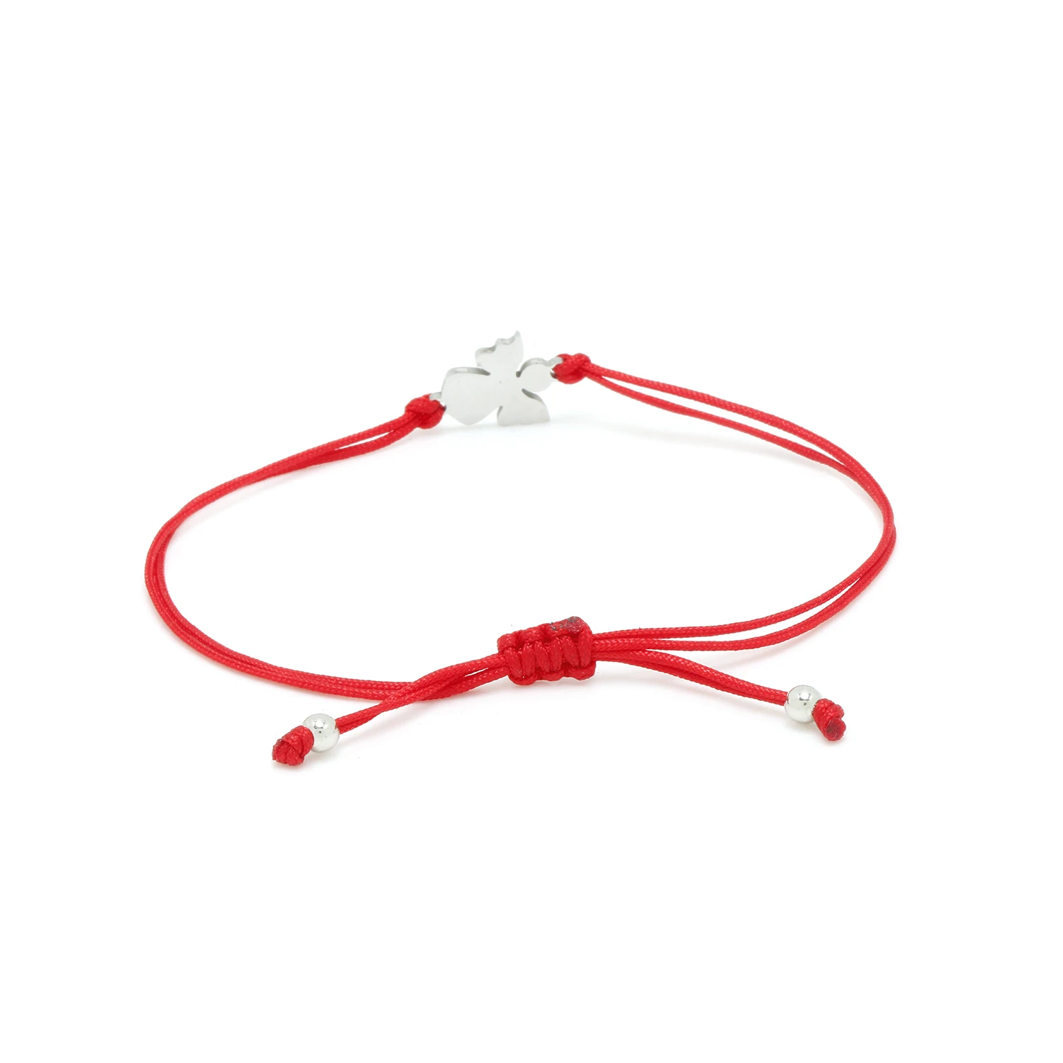 Gold-plated Stainless Steel Angel Wing Charm Adjustable Bracelet Women 2024 New Fashion Red String Handmade Friendship Jewelry