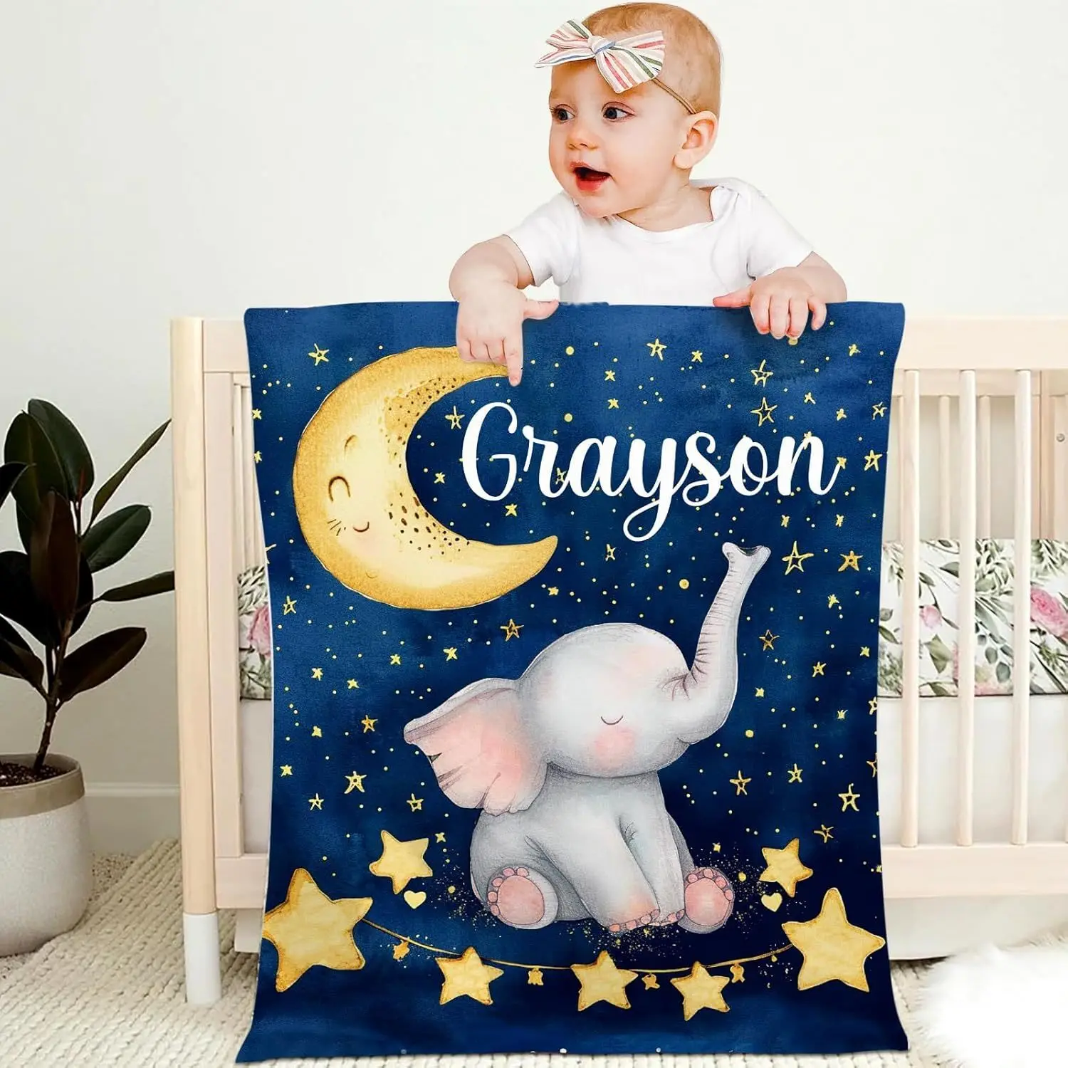 Personalized Baby Blanket for Boys Girls Blanket for Kids Toddler Gifts for Birthday, Baby Shower, Newborn, New Mom