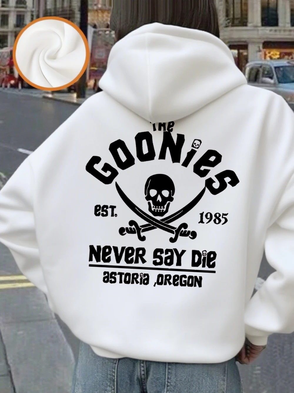 De Goonies Skeleton Printing Hoodies Dames Casual Pocket Pullover Winter Fleece Warm Sweatshirt Basics Sportieve Dameskleding