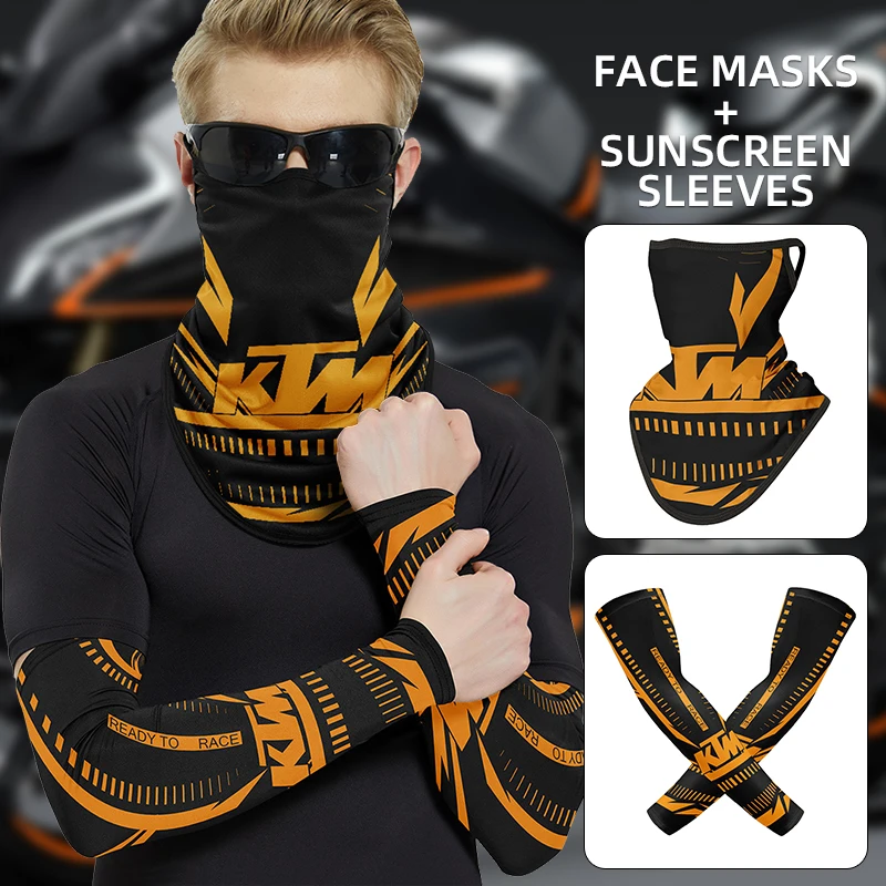 For KTM Adv Duke 390 690 790 890 1190 Rc 1290 Adventure Ice Silk Head Cover  Motorcycle Sunscreen Mask& Sport Sleeves Cover
