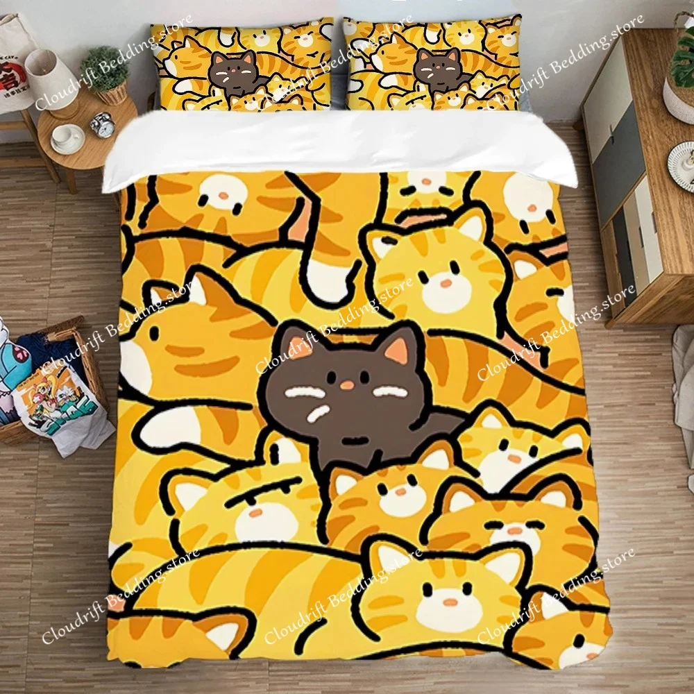 

Quilt Cover Duvet Cover Set Bedding Decorations Pillowcase Queen Bed Comforter Sets Single Double Large Size Kawaii Animals Art