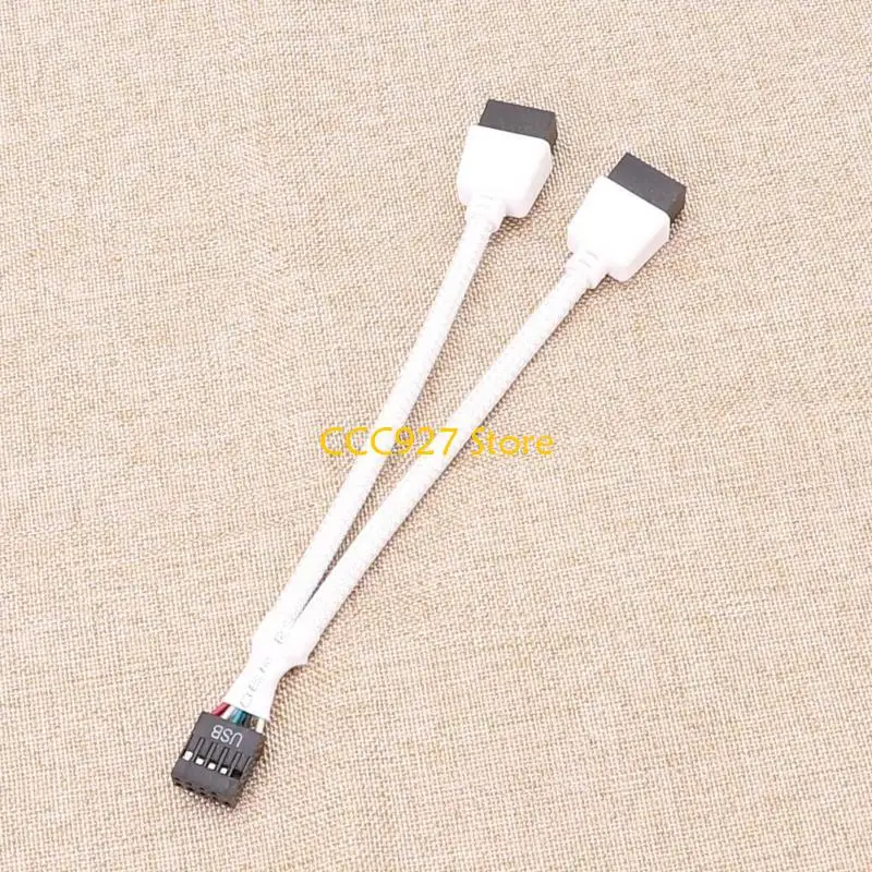 B03F Efficient USB2.0 9Pin to Twin 9Pin Shielded Cable for Stable and Secure Data Transfer Great for Computer Mainboard