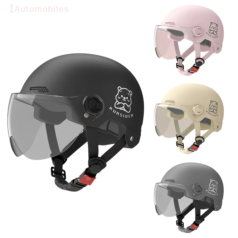 Universal Half Helmet, Solar Protection Motorcycle Headwear for Women, All-Season Summer Helmet, One Piece Battery Safety Gear