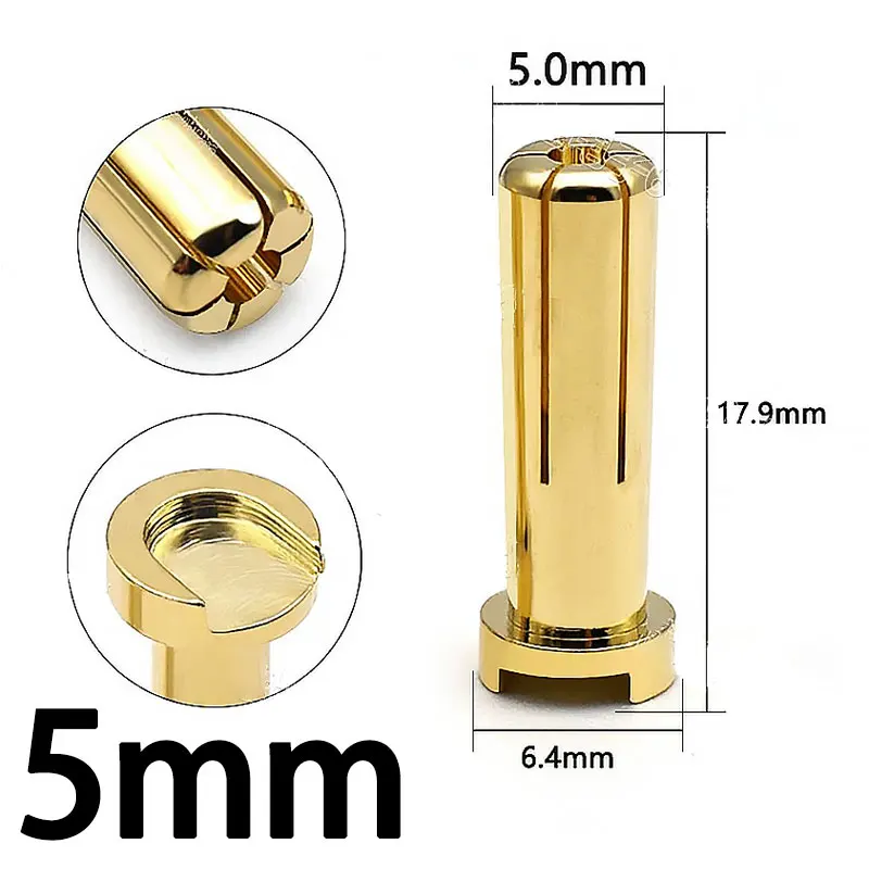 5/10 قطعة 4 مللي متر 5 مللي متر الموز التوصيل الذكور أصيلة Alotted aff مشطوف مستقرة الحالي 40A الذهب تصفيح 5u لسيارة RC #3