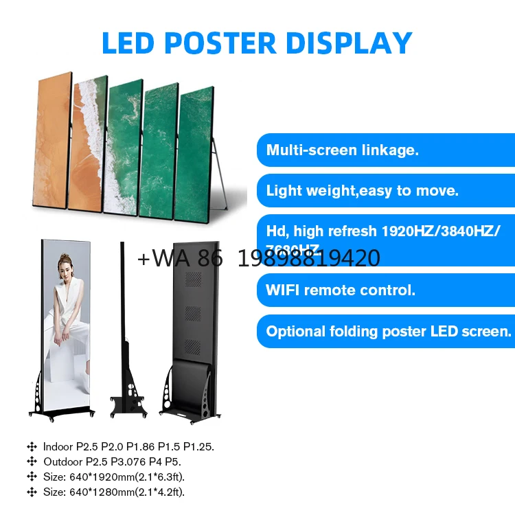 

Display Stand LED Screen for Events High Quality Indoor Digital Poster LED