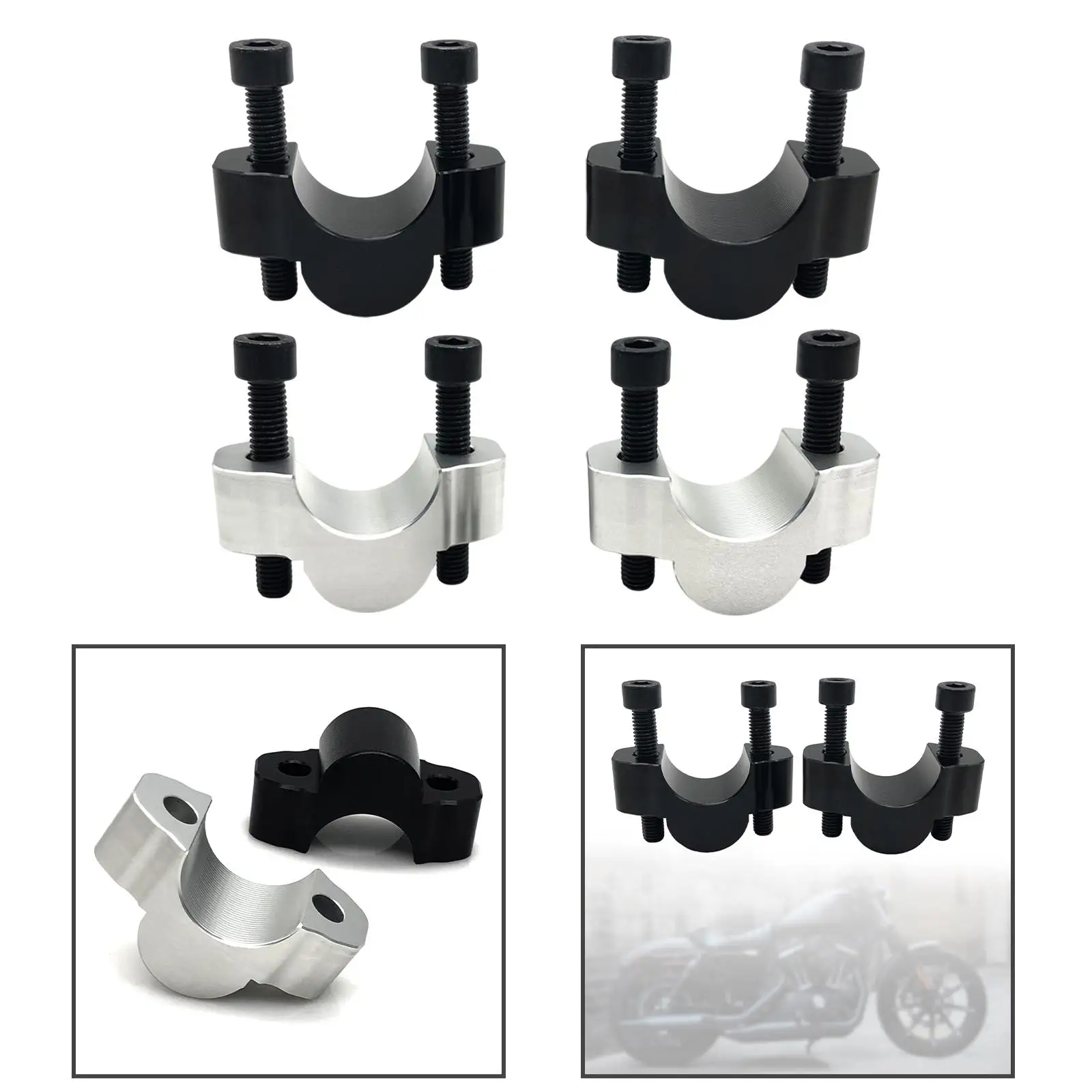 

2x Motorcycle Handlebar Riser 20mm Mount Clamp for Tenere700 2019-2023
