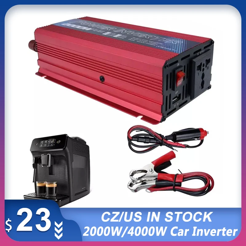 

Car Inverter DC 12V To AC 110V 220V Power 2000W Converter USB EU Socket W ebasto 12 Volts Auto Inversor 12v 220 V Power Inverter