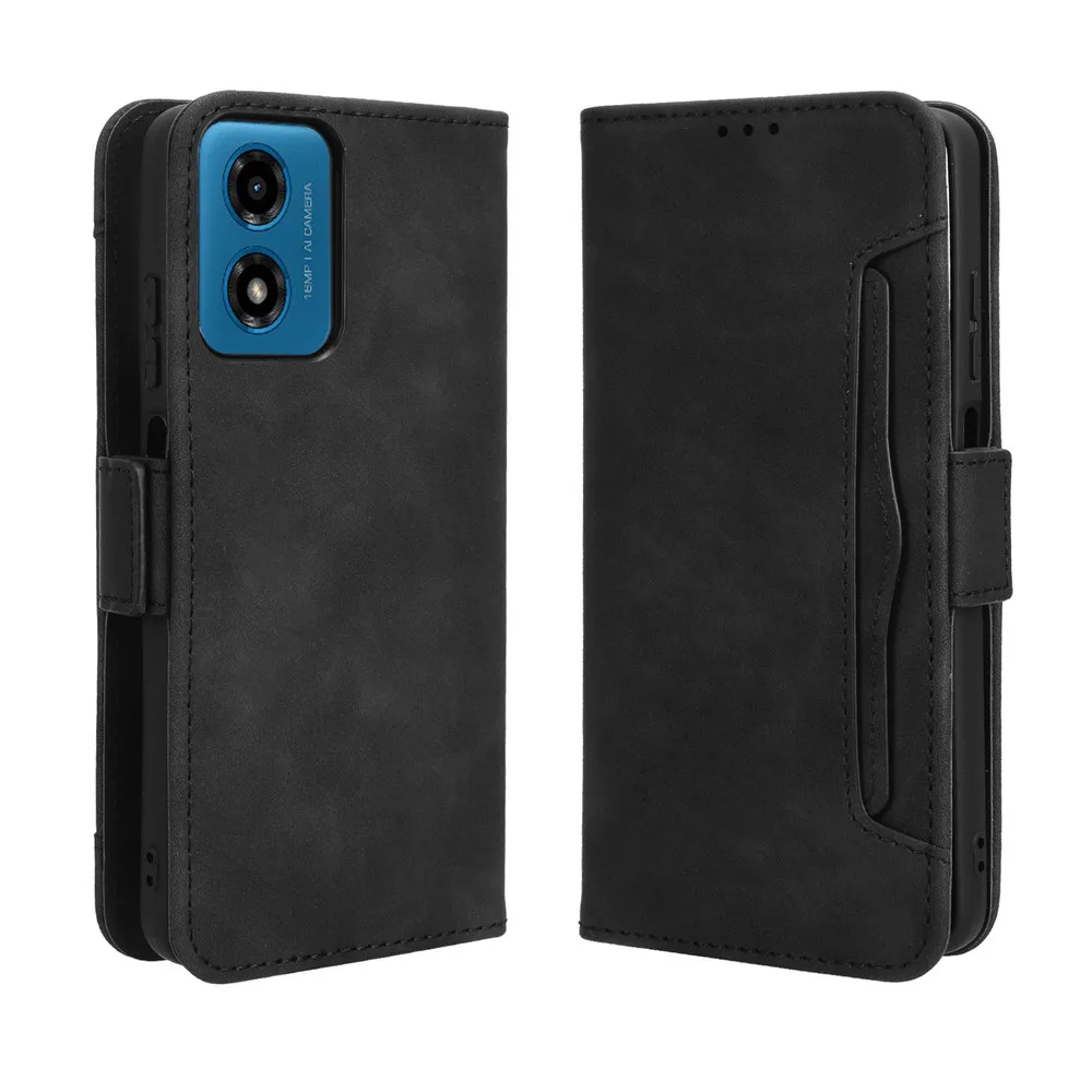 For MOTO E14 Wallet Case Magnetic Book Flip Cover Card Photo Holder Luxury Leather Mobile Phone Cases image 2