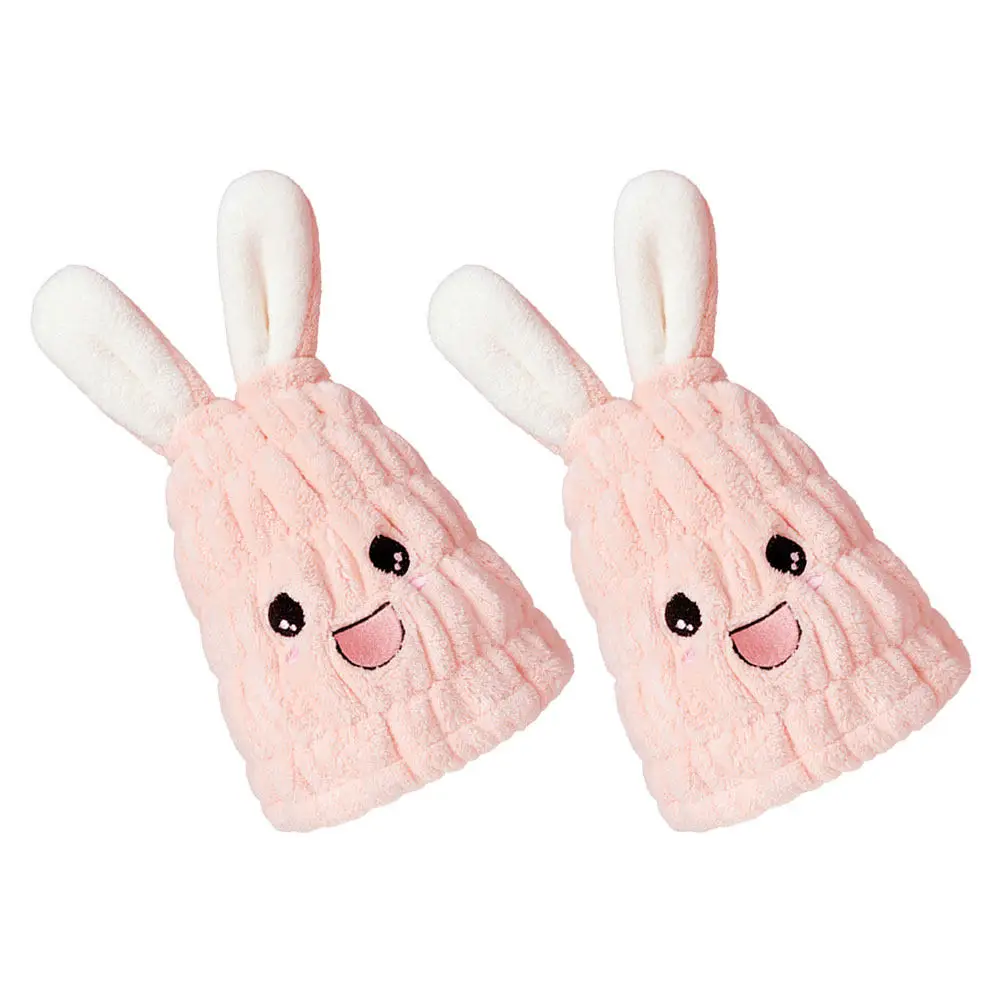 

2Pcs Hair Drying Towel Wrap for Rapid Absorbent Microfiber Hair Turban Bunny Ears Design Fast Drying Head Towel Cap