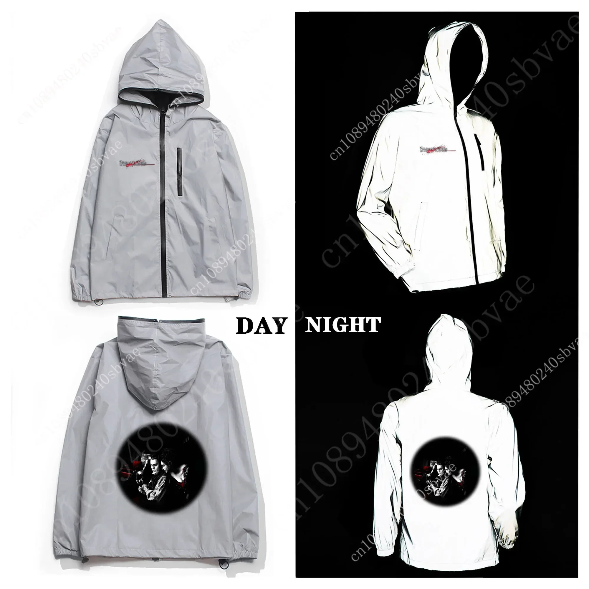 Sweeney Todd The Demon Barber of Fleet Street Reflective Jacket Mens Womens Coat Hooded Windbreaker Jackets Customized Hoodie