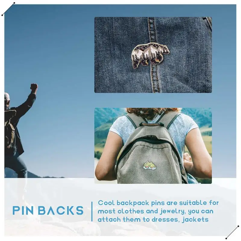 

15 Pack Outdoor Enamel Pin Backpack Aesthetic Enamel Pin Set Natural Button Pins Vintage Lapel Pins Camping Pins