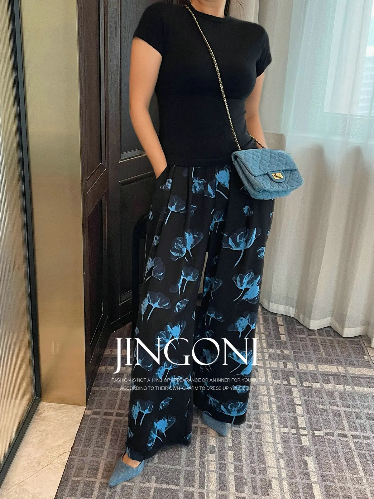 Floral Pants 2025 Woman Clothing Y2k Spring Korean Fashion Style Vintage Youthful Gothic High Waist Wide Trousers Streetwear New