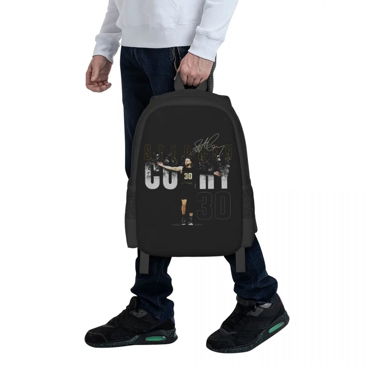 Steph Curry Golden State Dissolve Student Backpack School Bag Hiking Travel Daypack for Boys Girls Fashion Bookbag Shoulder Bags