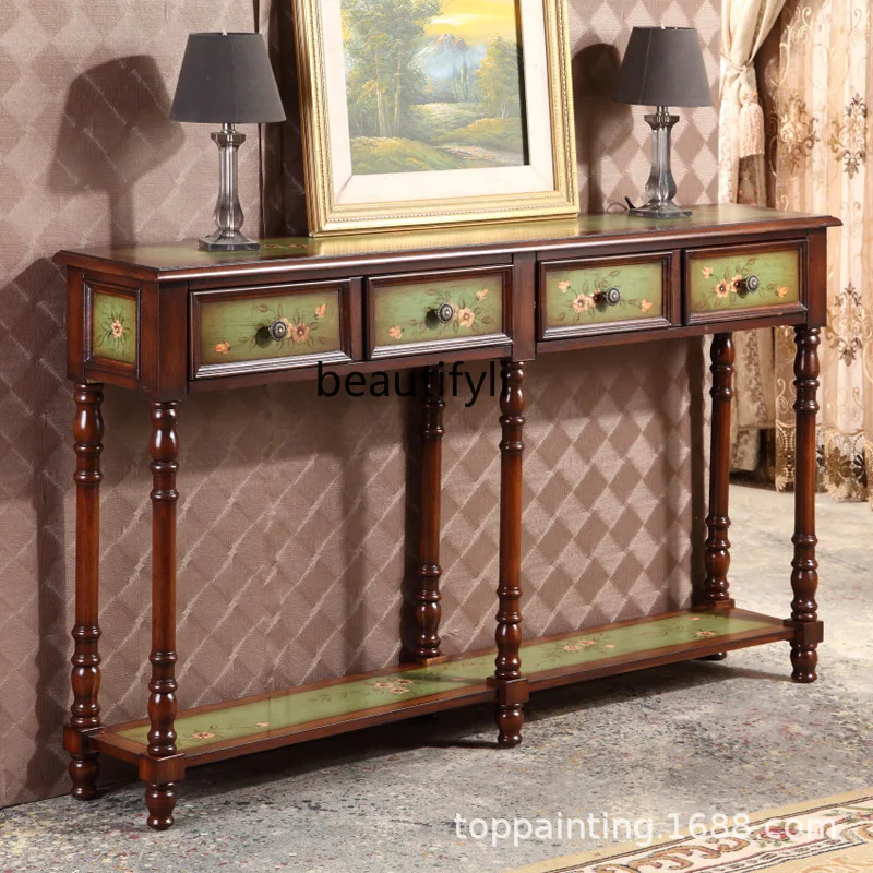 

American Style Entryway Table Living Room Furniture Hallway Entryway Table Painted Screen Partition Cabinet