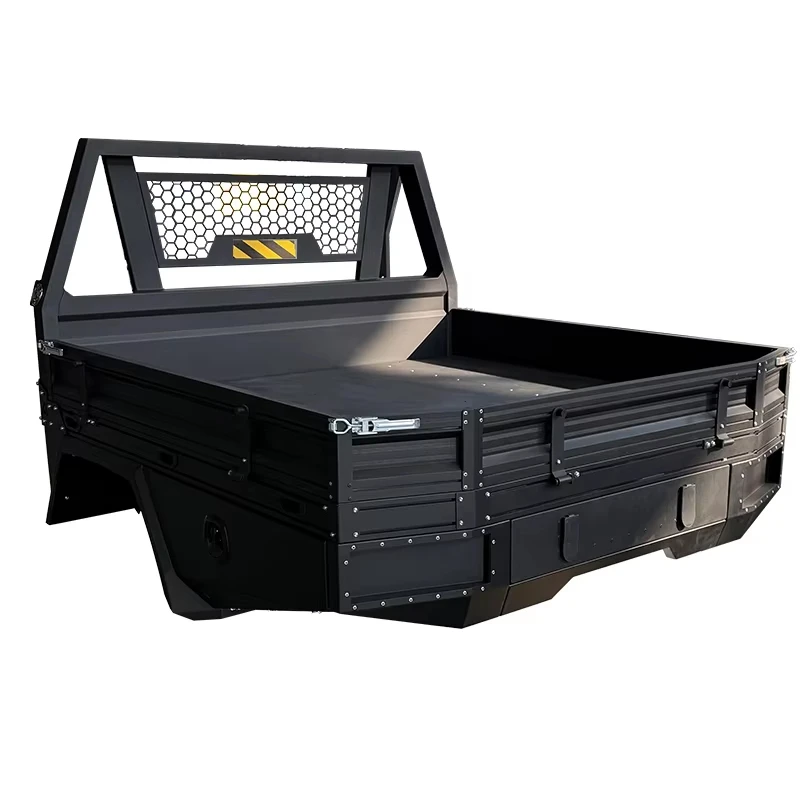 4x4 Aluminum Dual Cab Custom Ute Tray With Side Box and Mud Arch Guard   Aluminum Ute Tray Back Canopy Camper