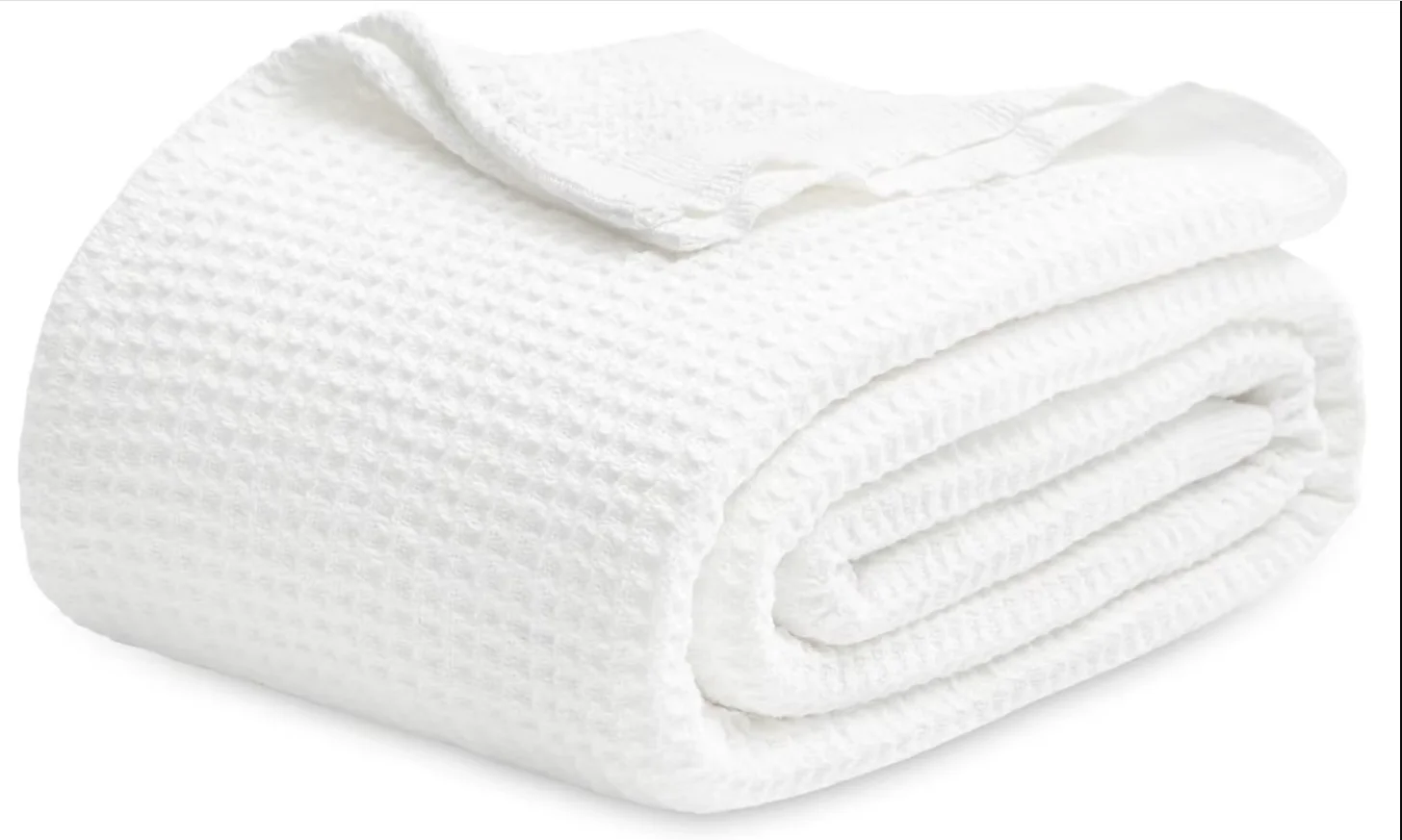 100% Cotton Blanket King Size for Bed - Waffle Weave Fall Blanket, Lightweight and Breathable Soft Woven Blanket for Summer