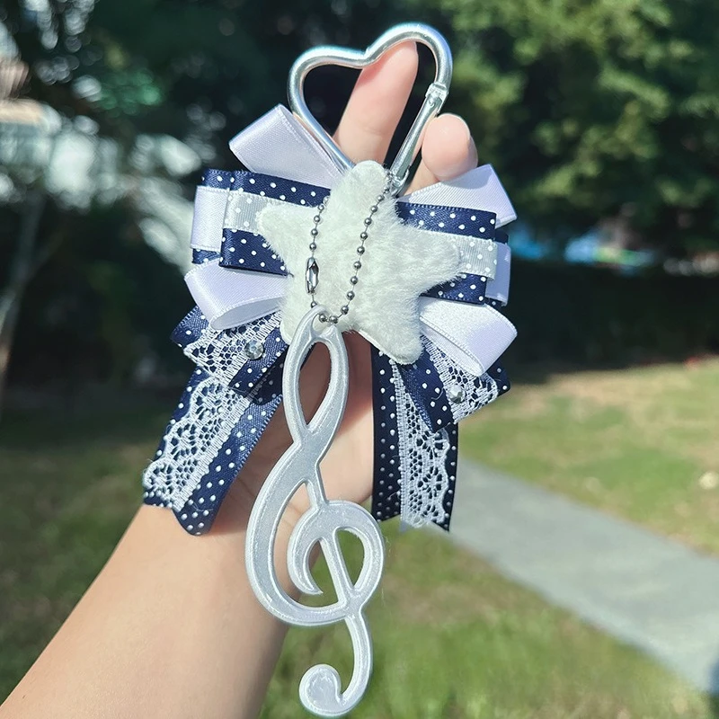 Cute Bow Bag Charm Keychain Organizer Ins Style Aesthetic Bow Accessory for Ita Bag Anime Purse Key Holder Decoration Charm