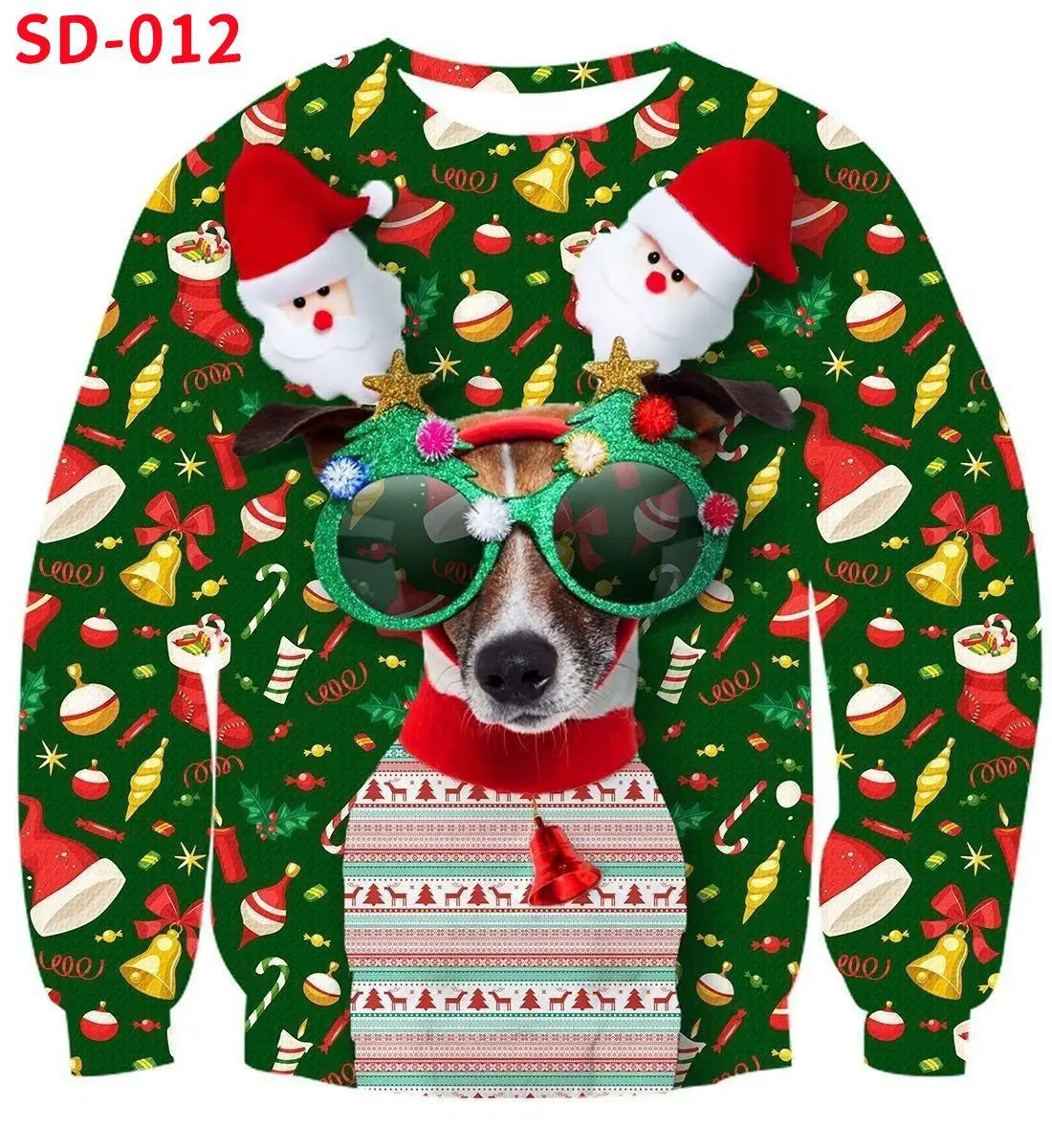 Christmas new printing round neck pullover sweater men and women lovers Ugly Christmas Sweater Autumn Winter Blouses Hot sales