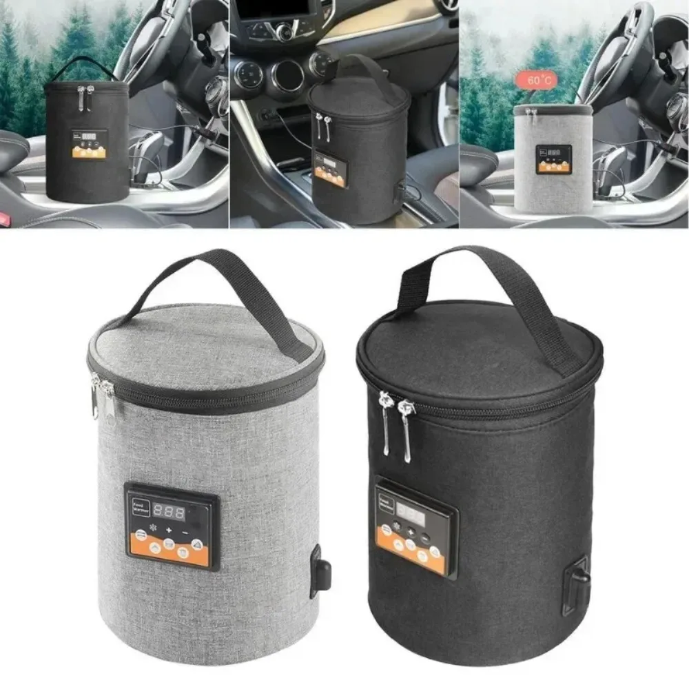 

Portable Heated Insulated Lunch Bag Adjustable Temperature Electric Food Warmer Multifunction Indoor Outdoor Use Rechargeable