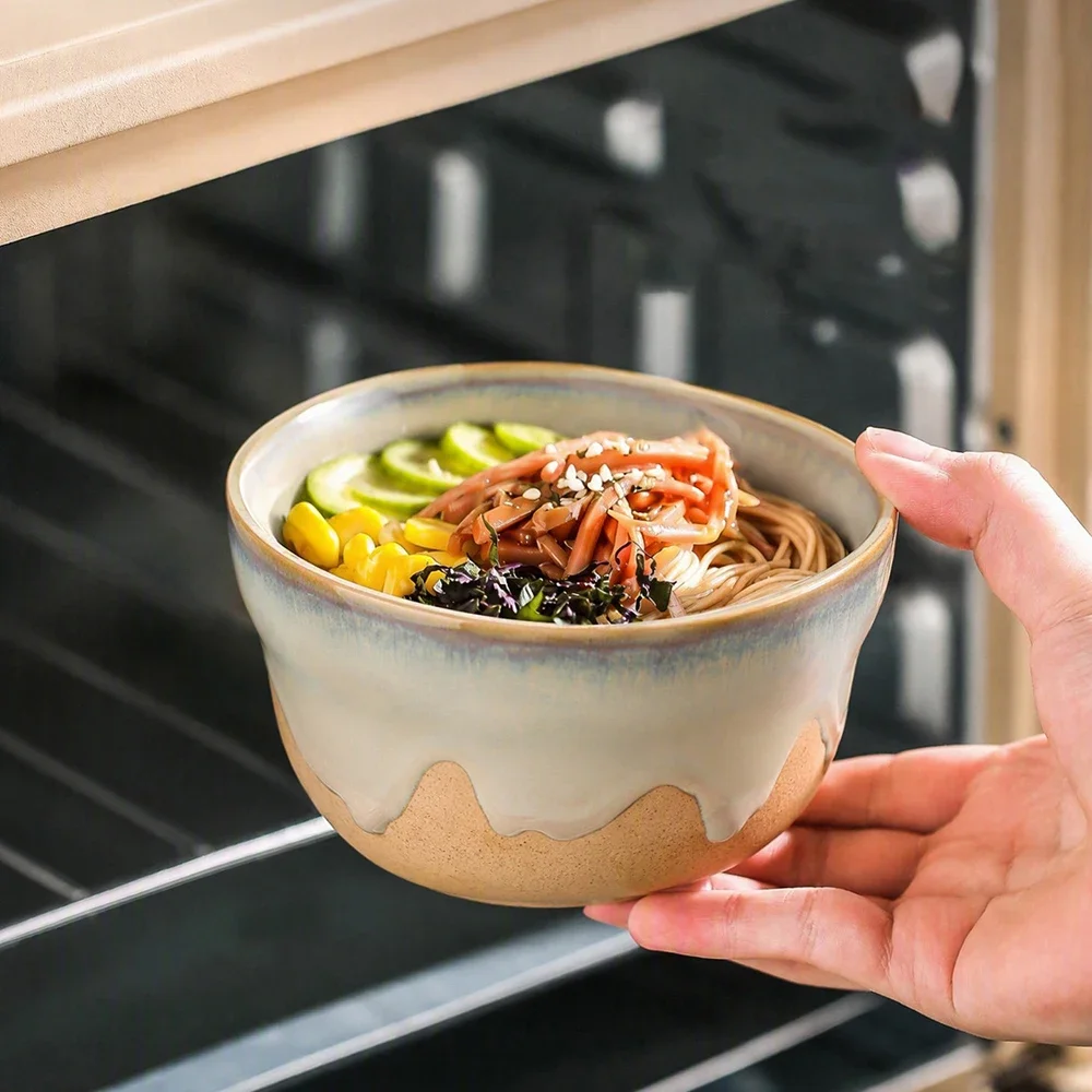 Japanese Style Vintage Porcelain Bowl Restaurant Homehold High Grade Food Container Breakfast Milk Oats Soup Bowls Personal Item